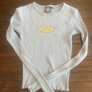 light blue santa cruz ribbed long sleeve size small